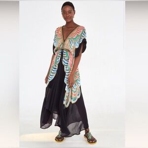 COPY - Farm Rio Chiara Black Butterfly Pattern
Grecian Flutter Deep V Midi Maxi…